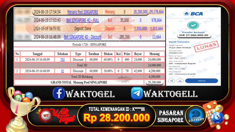 BUKTI PEMBAYARAN SINGAPORE WAKTOGEL