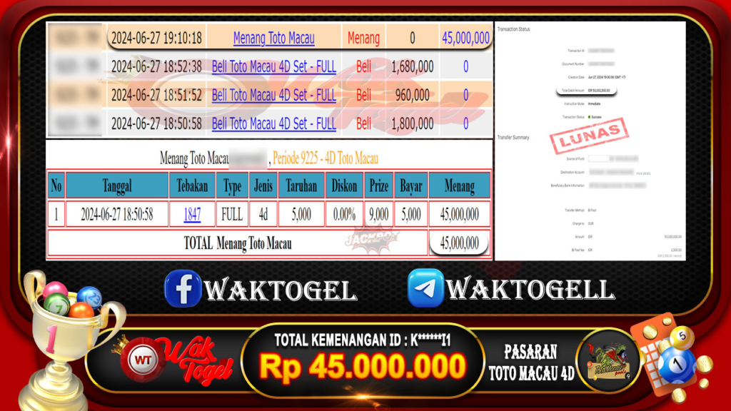 BUKTI PEMBAYARAN TOTO MACAU 4D WAKTOGEL