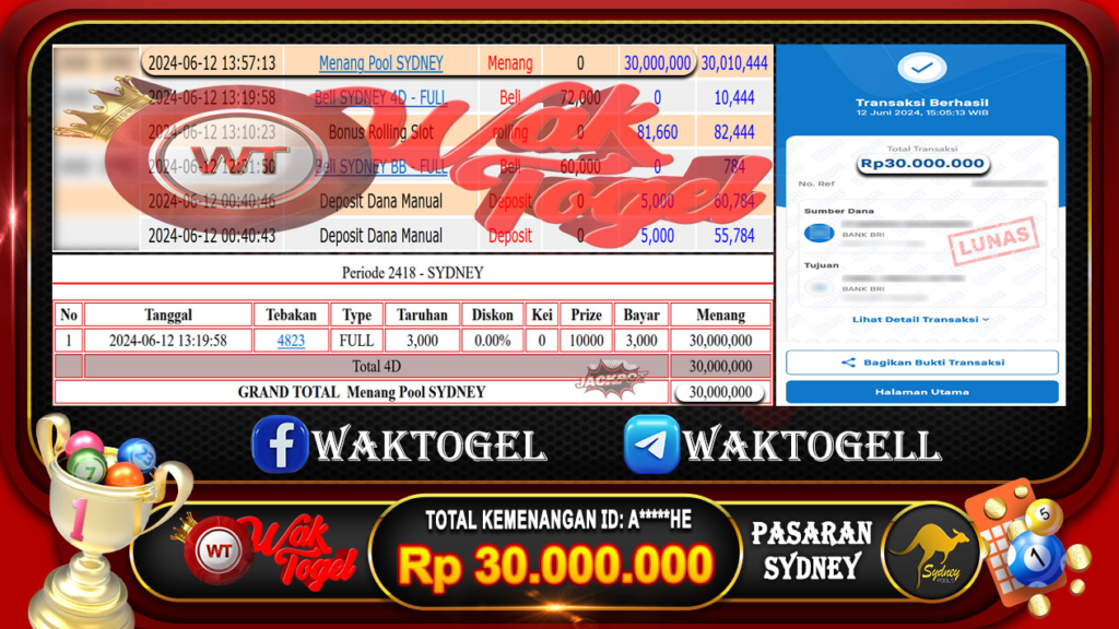 BUKTI PEMBAYARAN SYDNEY WAKTOGEL