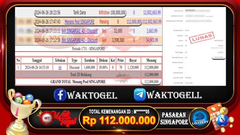 BUKTI PEMBAYARAN SINGAPORE WAKTOGEL