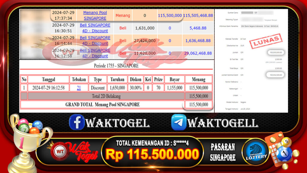 BUKTI PEMBAYARAN SINGAPORE WAKTOGEL