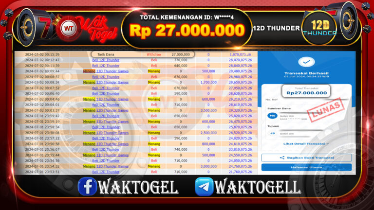 BUKTI PEMBAYARAN CASINO WAKTOGEL