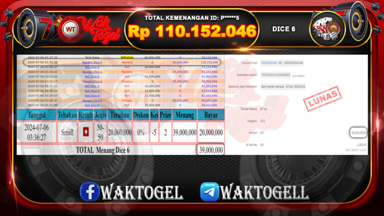 BUKTI PEMBAYARAN CASINO WAKTOGEL