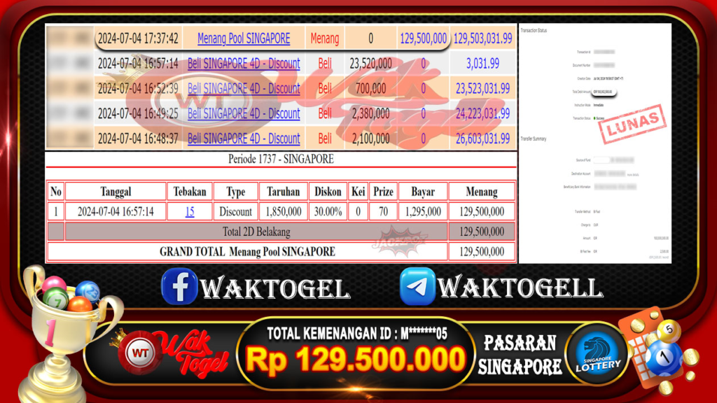 BUKTI PEMBAYARAN SINGAPORE WAKTOGEL