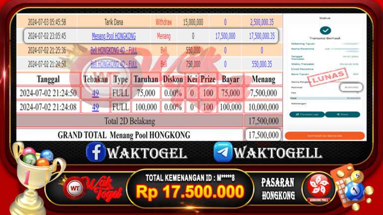 BUKTI PEMBAYARAN HONGKONG WAKTOGEL