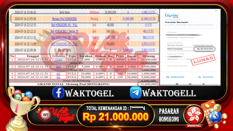 BUKTI PEMBAYARAN HONGKONG WAKTOGEL