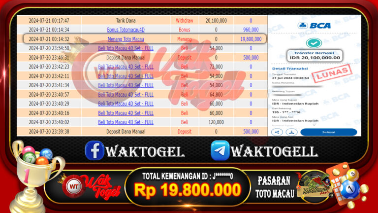 BUKTI PEMBAYARAN TOTO MACAU 4D WAKTOGEL