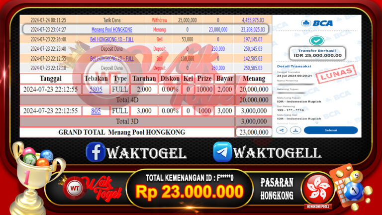 BUKTI PEMBAYARAN HONGKONG WAKTOGEL