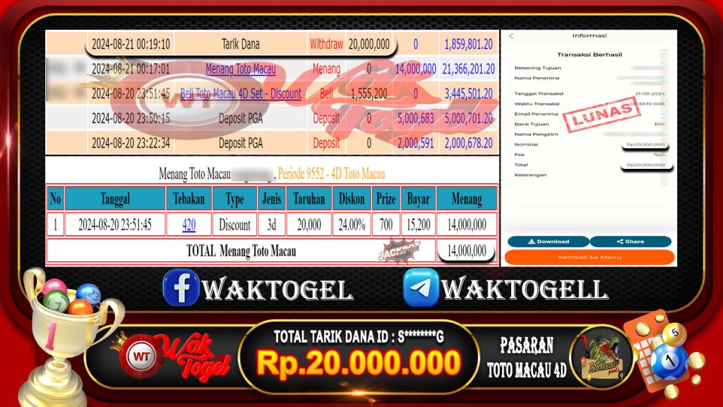 BUKTI PEMBAYARAN TOTO MACAU 4D WAKTOGEL