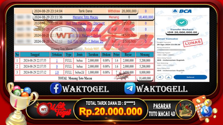 BUKTI PEMBAYARAN TOTO MACAU 4D WAKTOGEL