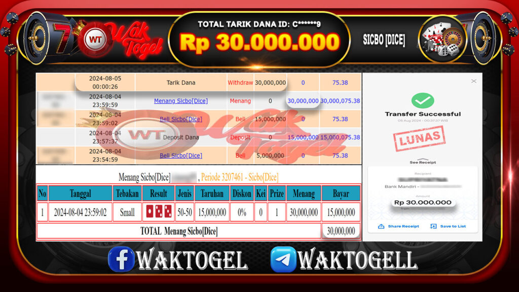 BUKTI PEMBAYARAN SICBO WAKTOGEL