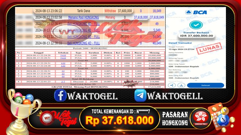 BUKTI PEMBAYARAN HONGKONG WAKTOGEL