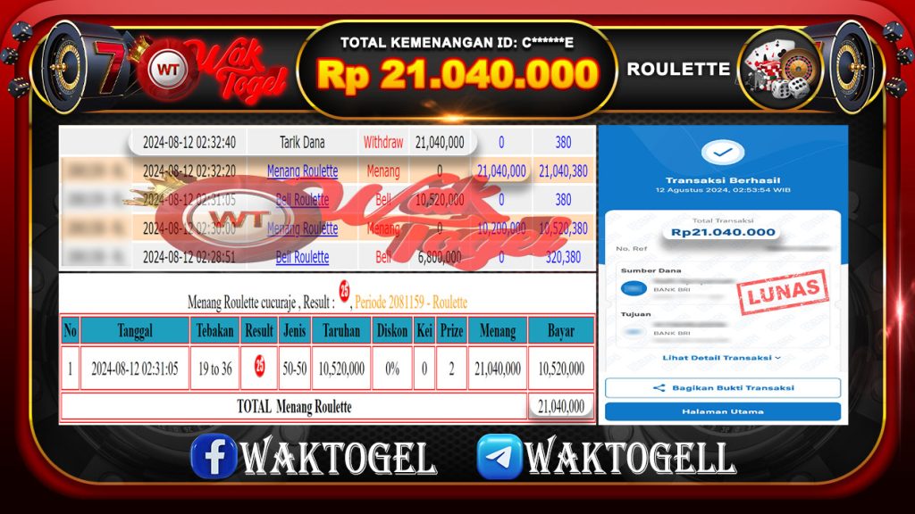 BUKTI PEMBAYARAN ROULETTE WAKTOGEL