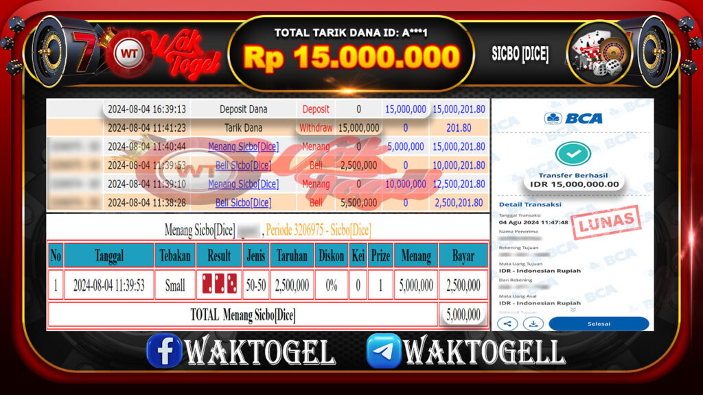 BUKTI PEMBAYARAN SICBO WAKTOGEL