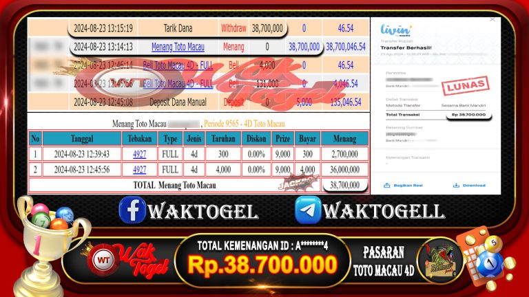 BUKTI PEMBAYARAN TOTO MACAU 4D WAKTOGEL