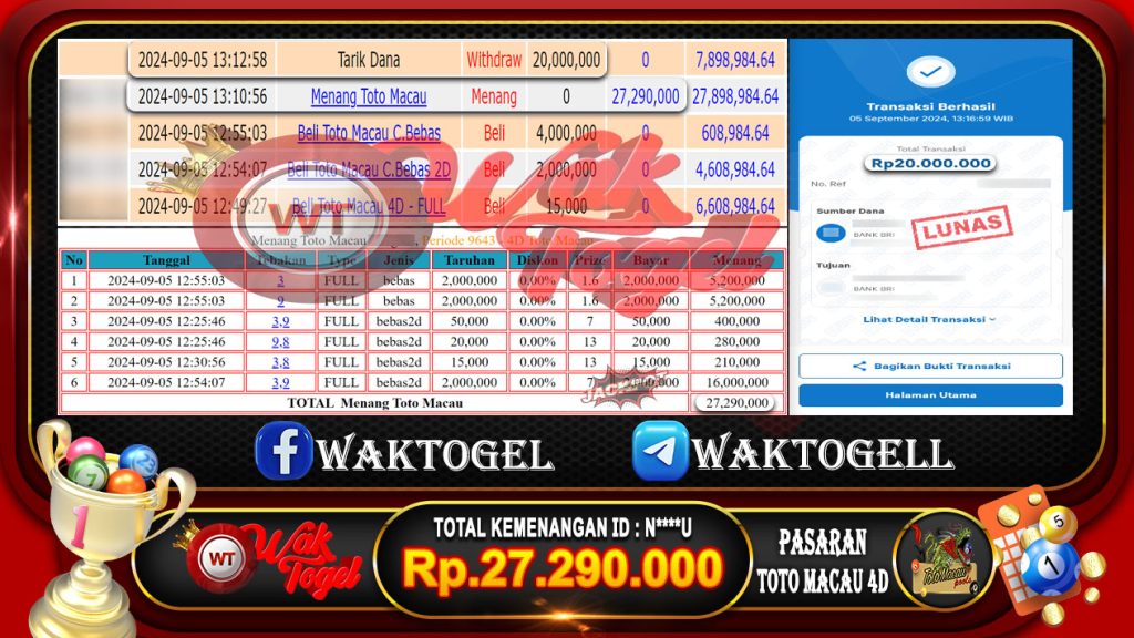 BUKTI PEMBAYARAN TOTO MACAU 4D WAKTOGEL