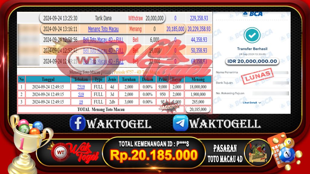 BUKTI PEMBAYARAN TOTO MACAU 4D WAKTOGEL