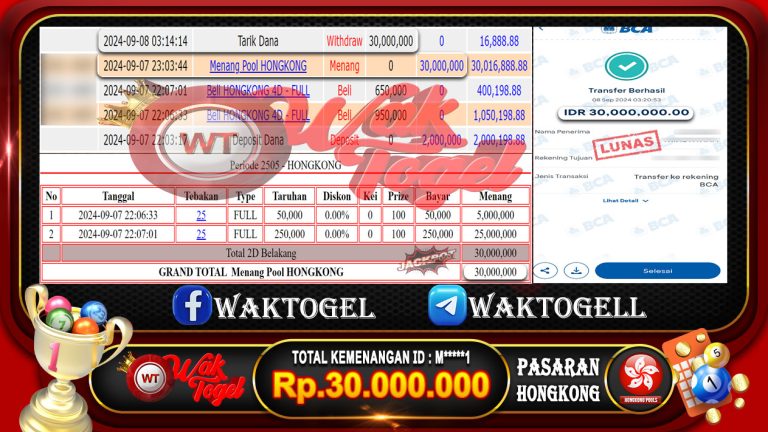 BUKTI PEMBAYARAN HONGKONG WAKTOGEL