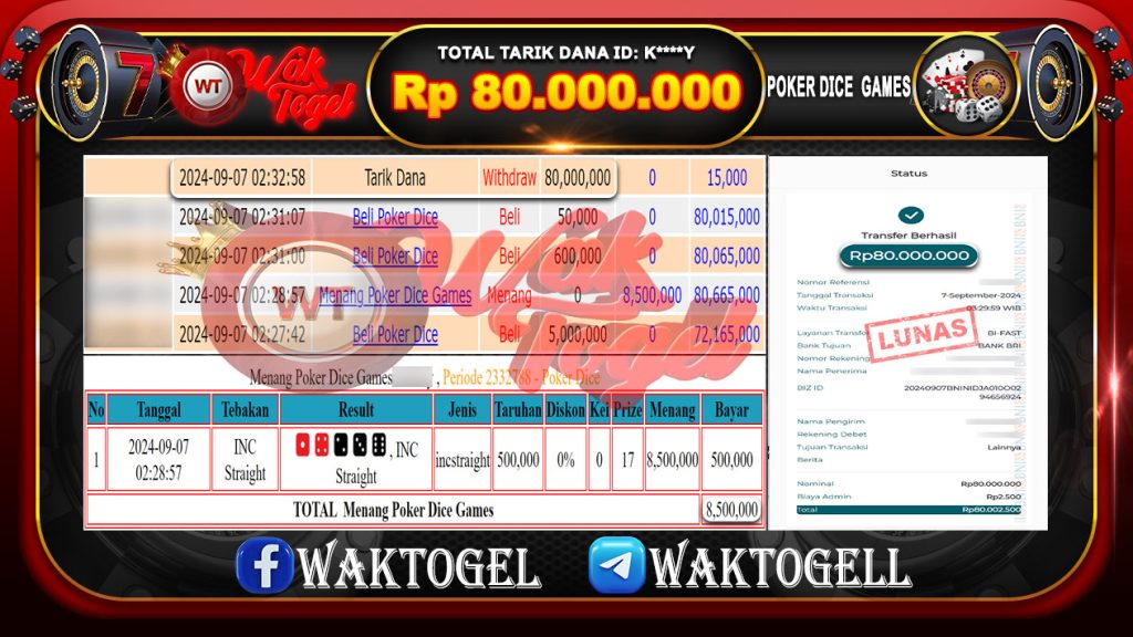 BUKTI PEMBAYARAN POKER DICE GAMES WAKTOGEL