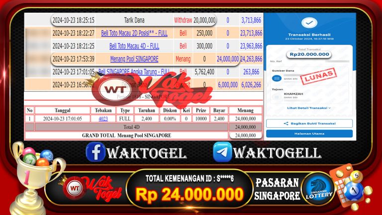 BUKTI PEMBAYARAN SINGAPORE WAKTOGEL