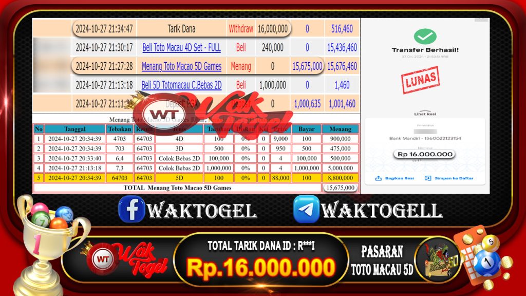 BUKTI PEMBAYARAN TOTO MACAU 5D WAKTOGEL