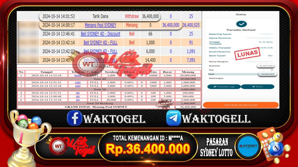 BUKTI PEMBAYARAN SYDNEY LOTTO WAKTOGEL