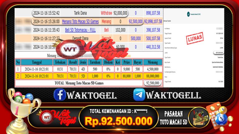 BUKTI PEMBAYARAN TOTO MACAU 5D WAKTOGEL