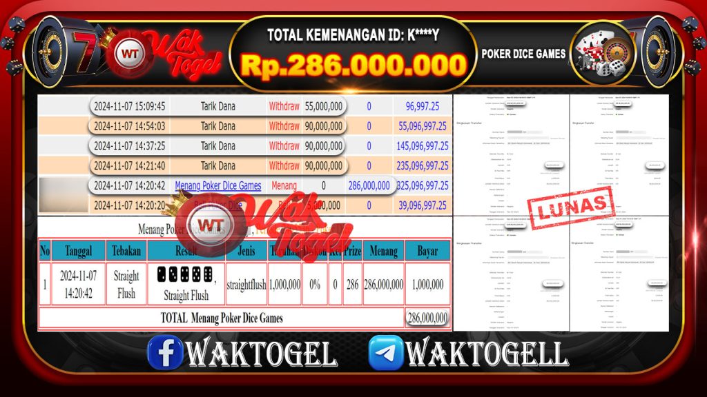 BUKTI PEMBAYARAN POKER DICE GAMES WAKTOGEL