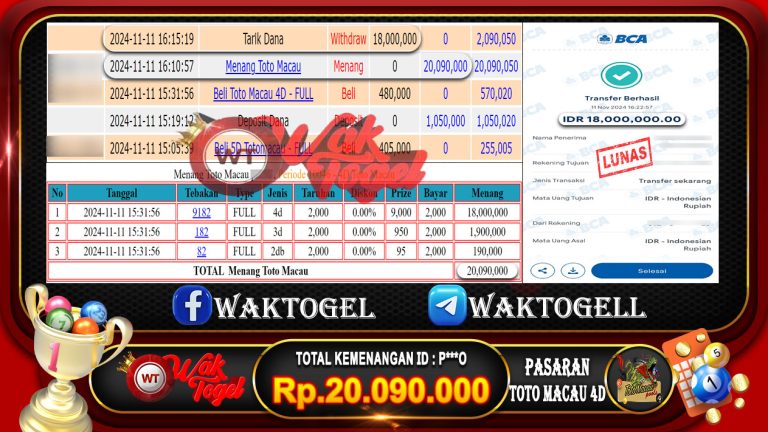 BUKTI PEMBAYARAN TOTO MACAU 4D WAKTOGEL