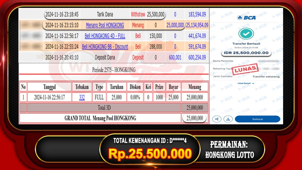 BUKTI PEMBAYARAN HONGKONG LOTTO WAKTOGEL