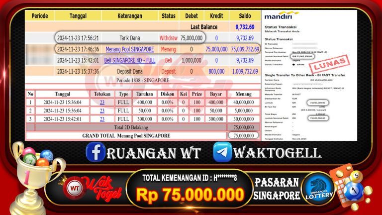 BUKTI PEMBAYARAN SINGAPORE WAKTOGEL