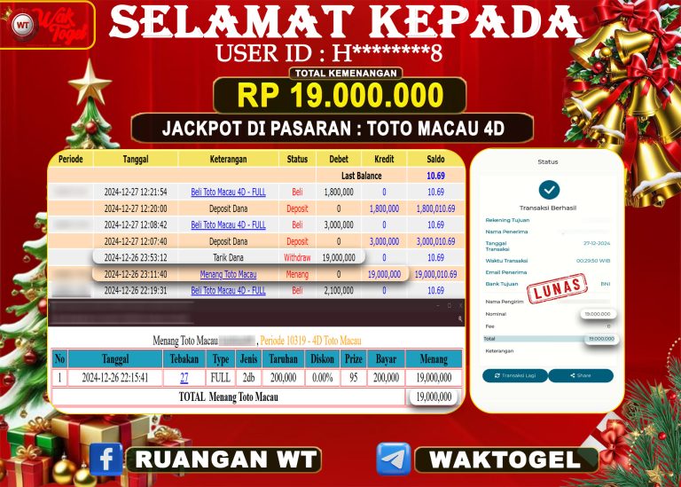 BUKTI PEMBAYARAN TOTO MACAU 4D WAKTOGEL