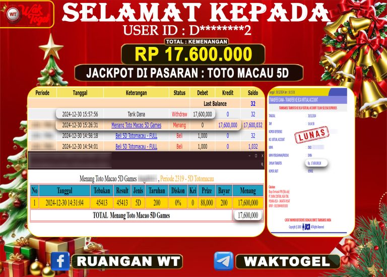 BUKTI PEMBAYARAN TOTO MACAU 5D WAKTOGEL