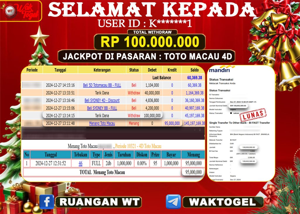 BUKTI PEMBAYARAN TOTO MACAU 4D WAKTOGEL