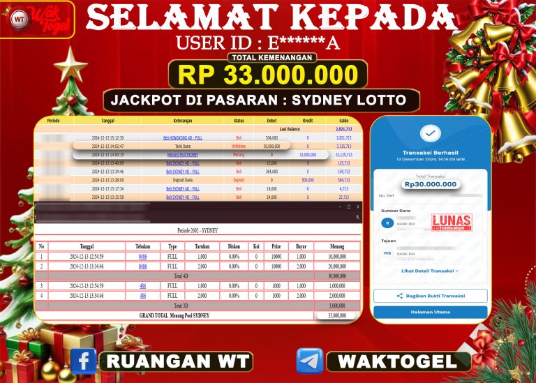 BUKTI PEMBAYARAN SYDNEY LOTTO WAKTOGEL