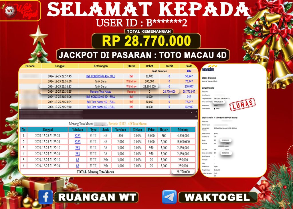 BUKTI PEMBAYARAN TOTO MACAU 4D WAKTOGEL