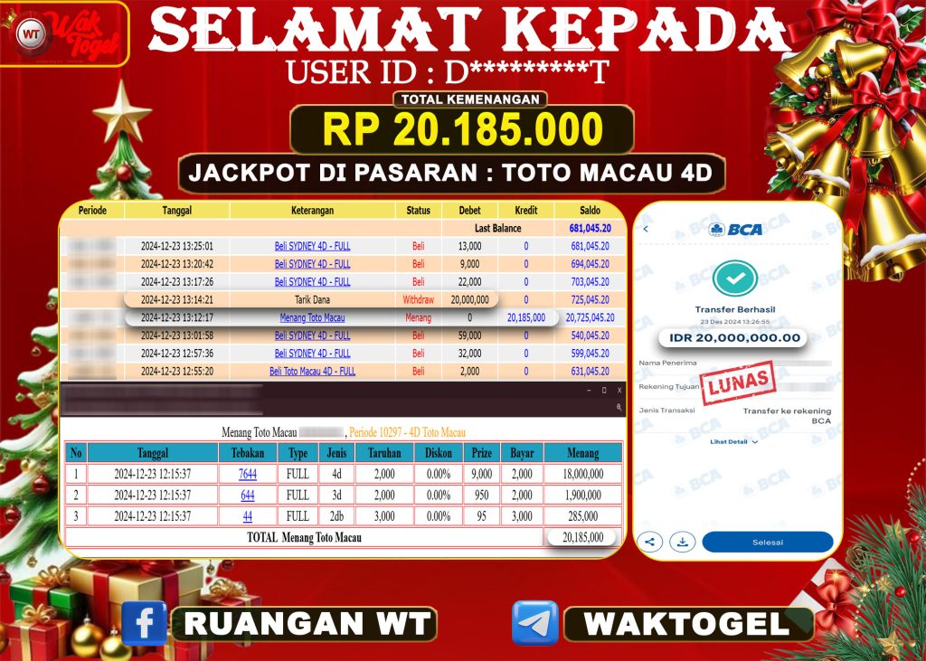 BUKTI PEMBAYARAN TOTO MACAU 4D WAKTOGEL