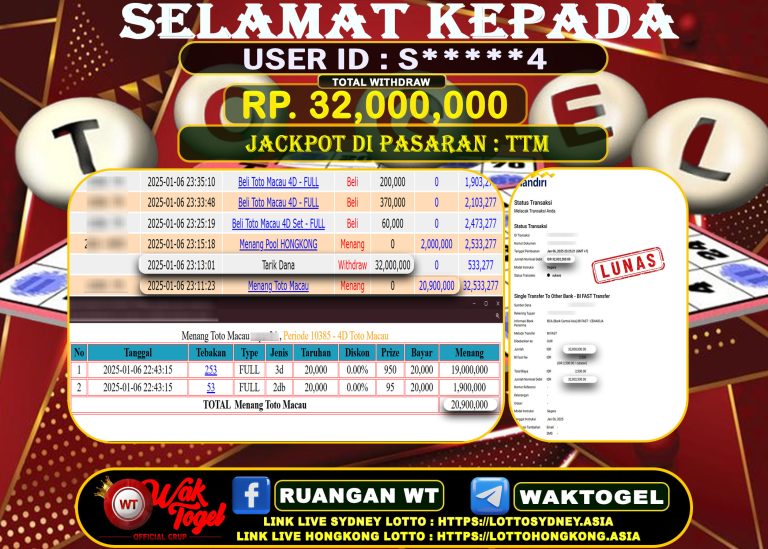 BUKTI PEMBAYARAN TOTO MACAU 4D WAKTOGEL