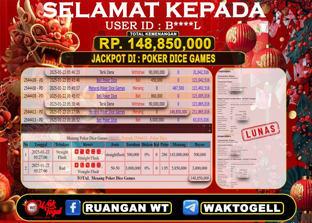 BUKTI PEMBAYARAN POKER DICE GAMES WAKTOGEL