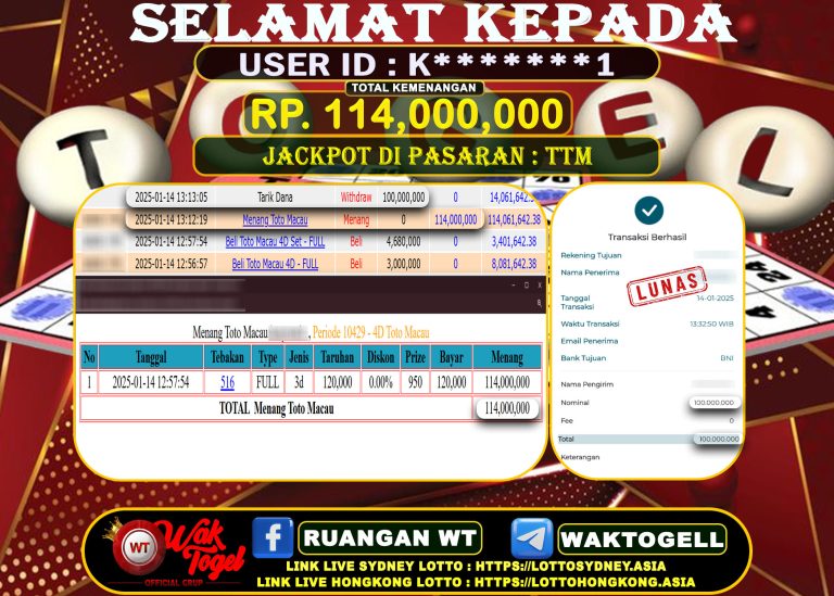 BUKTI PEMBAYARAN TOTO MACAU 4D WAKTOGEL