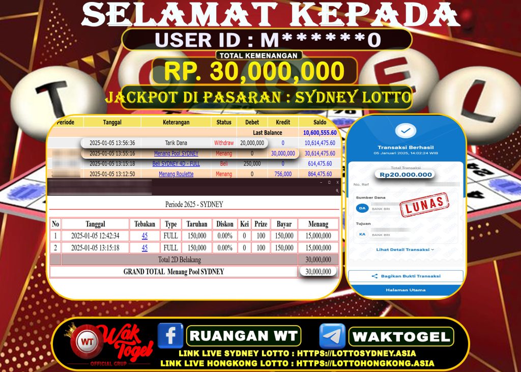 BUKTI PEMBAYARAN SYDNEY LOTTO WAKTOGEL