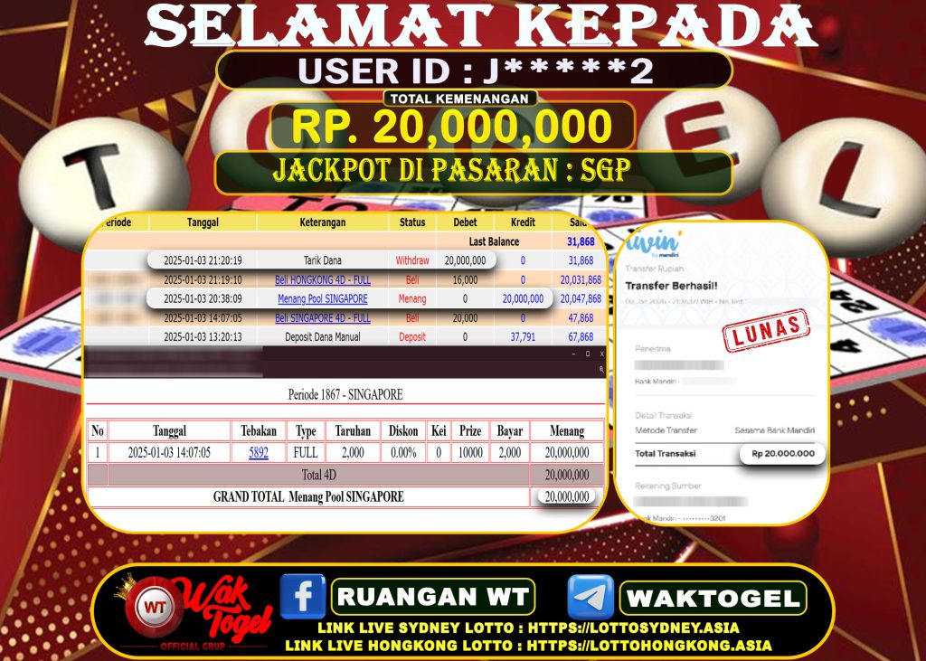 BUKTI PEMBAYARAN SINGAPORE WAKTOGEL